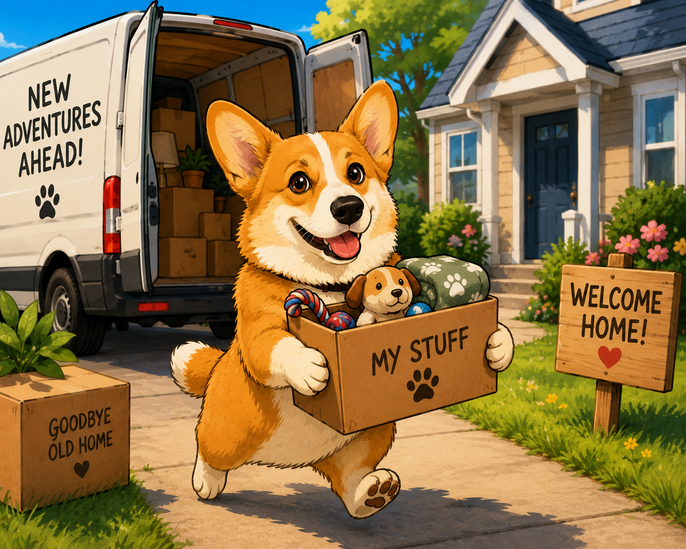 Corgi Moving Day